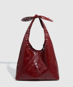 Tote Bag Rivet Bow Underarm Bag Women's Bucket Bag