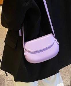 Candy Color Cute Shell Bag Ins Fashion Saddle Bags Women Shoulder Messenger Bag